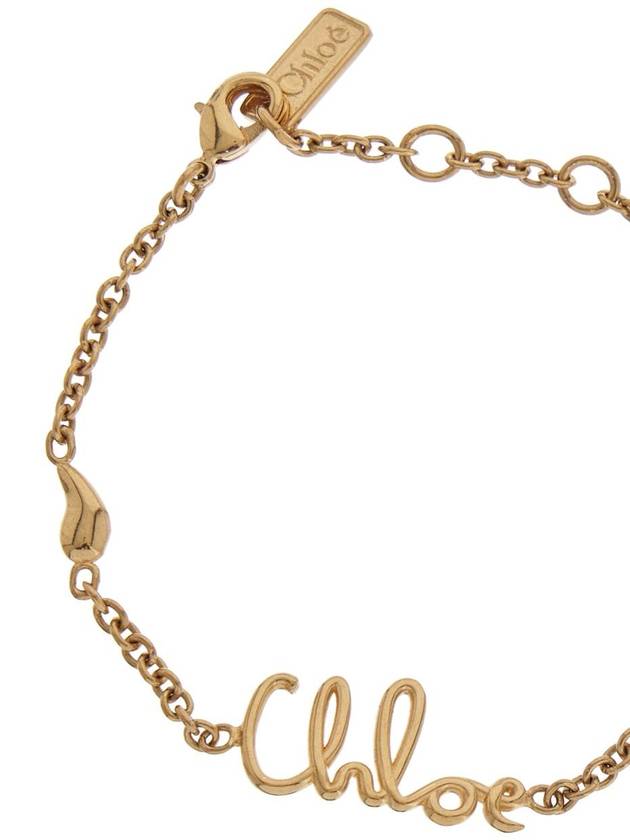 vintage gold logo pendant leather bracelet - CHLOE - BALAAN 2