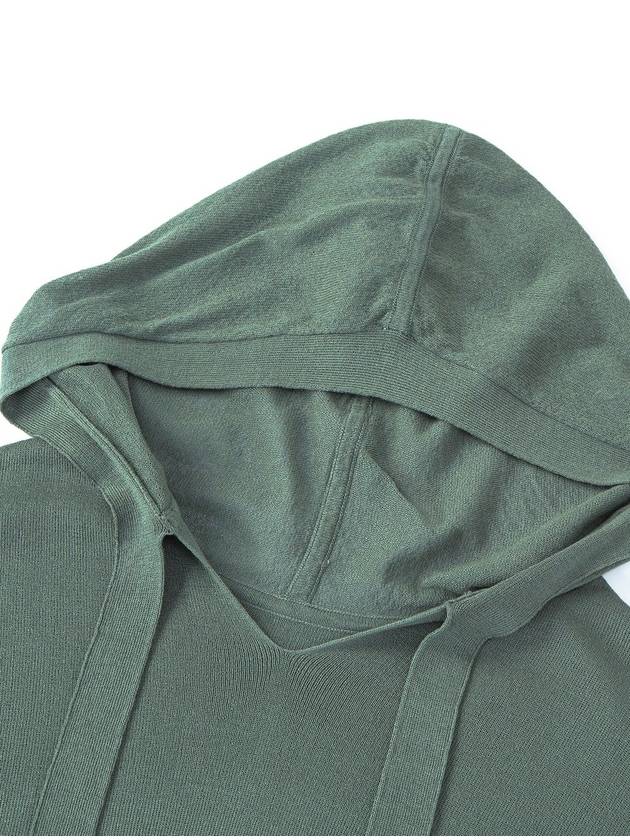 Half Sleeve Hooded Knit Top Slate Green - CALLAITE - BALAAN 2