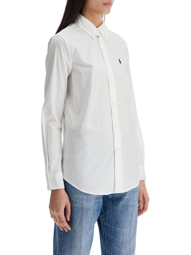 Stretch Slim Fit Long Sleeve Shirt White - POLO RALPH LAUREN - BALAAN 3