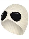 Signature Goggles Wool Beanie White - CP COMPANY - BALAAN 2