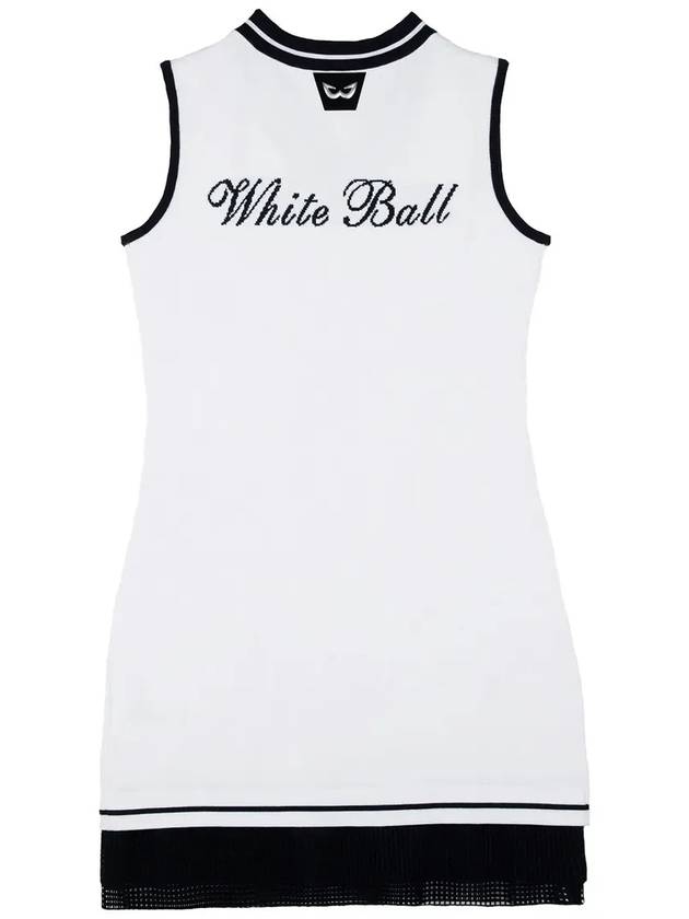 Woven Patch Knit Dress WHITE - WHITEBALL - BALAAN 3