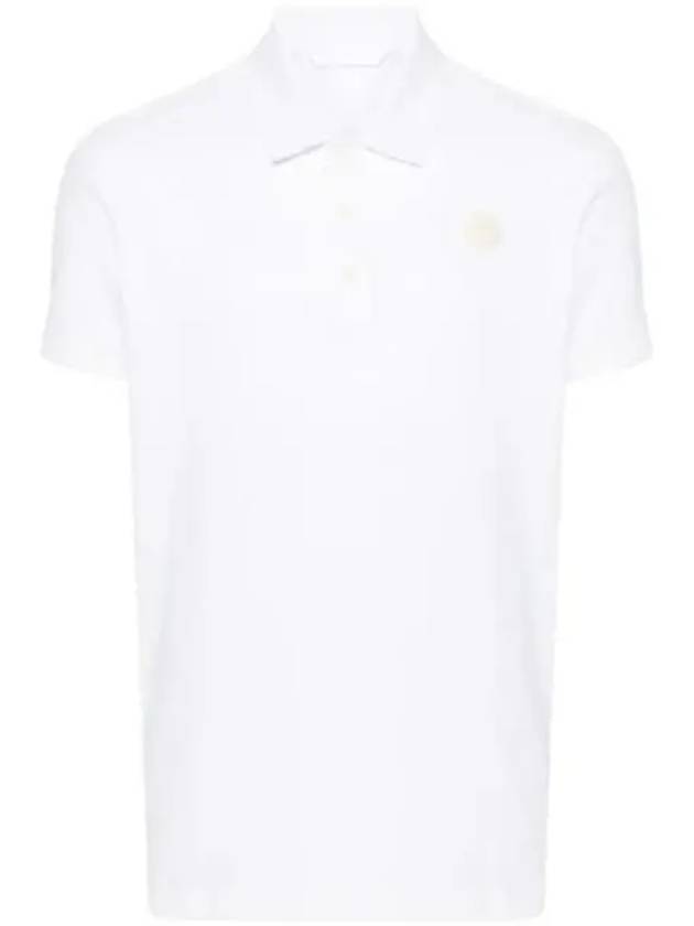 Men's Logo Patch Polo Shirt White - MONCLER - BALAAN 2