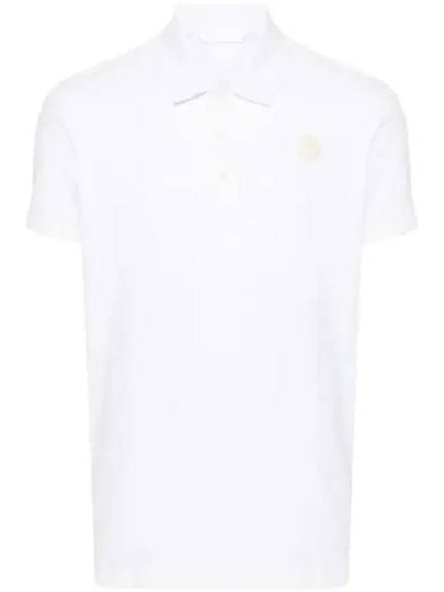 Men's Logo Patch Polo Shirt White - MONCLER - BALAAN 2