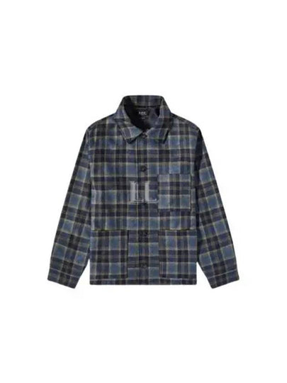 Emile Check Wool Chore Jacket Dark Navy - A.P.C. - BALAAN 2