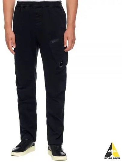 Logo Patch Tapered Straight Pants Black - CP COMPANY - BALAAN 2