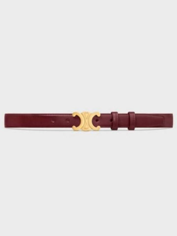 Medium Triomphe Taurillon Leather Belt Light Burgundy - CELINE - BALAAN 1