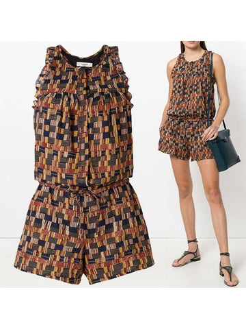 11Th Anniversary Pattern Jumpsuit Brown - ISABEL MARANT - BALAAN 1