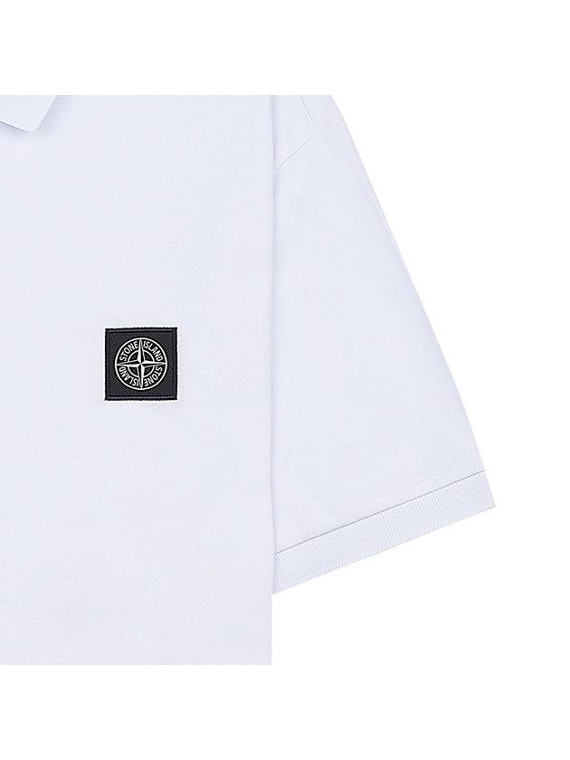 Pique Stretch Cotton Short Sleeve Polo Shirt White - STONE ISLAND - BALAAN 8