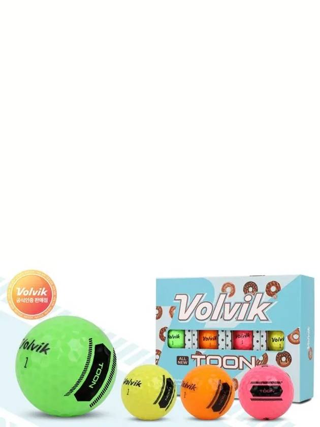 All New Toon Wide 2 Piece Golf Ball Rainbow - VOLVIK - BALAAN 3