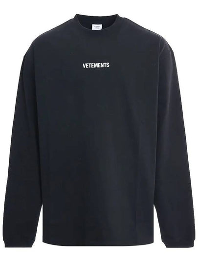 Mini Logo Label Long Sleeve T-Shirt Black - VETEMENTS - BALAAN 2