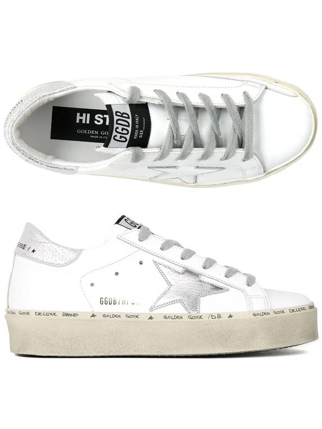 Hi Star White Metallic Silver Heel Tab Sneakers - GOLDEN GOOSE - BALAAN 2