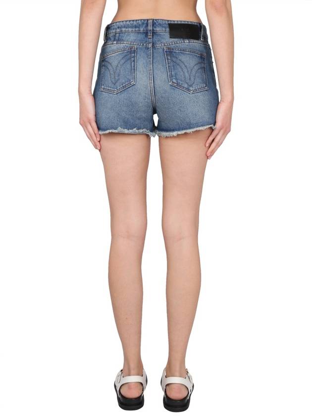 Fringe Denim Shorts Blue - AMI - BALAAN 4