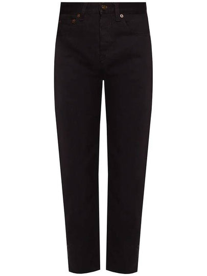 Women's Cotton High Waist Pants Black - SAINT LAURENT - BALAAN 2