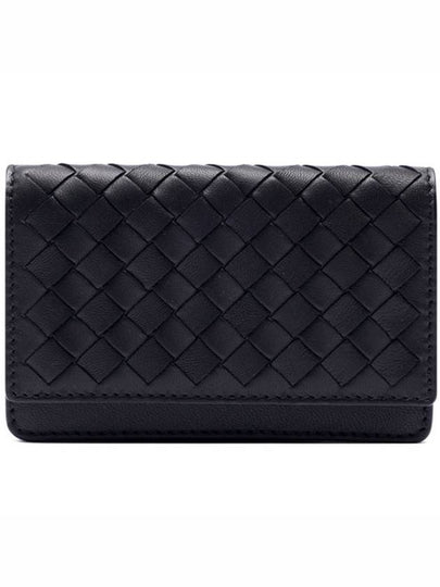 Intrecciato Flap Card Wallet Black - BOTTEGA VENETA - BALAAN 2