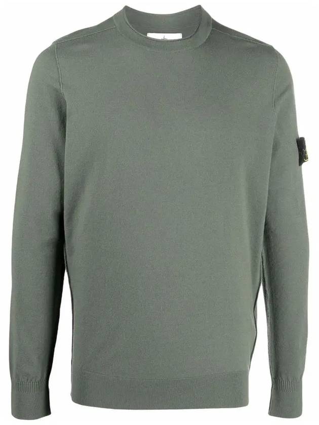 Wappen Patch Crew Neck Wool Knit Top Khaki - STONE ISLAND - BALAAN 2