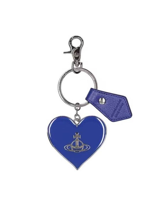 Heart ORB Leather Key Holder Blue - VIVIENNE WESTWOOD - BALAAN 1