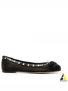 Rock Stud Ballerina Flat Black - VALENTINO - BALAAN 2