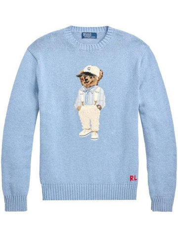 Bear Long Sleeve Knit Top Blue - POLO RALPH LAUREN - BALAAN 1