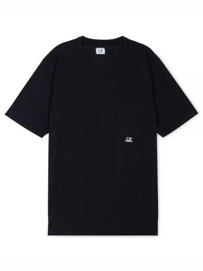 24/1 Jersey Garment Dyed Pocket Short Sleeve T-Shirt Black - CP COMPANY - BALAAN 2