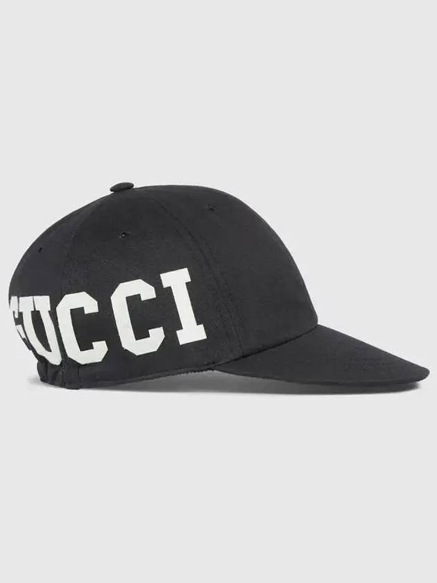 Logo Print Ball Cap Black - GUCCI - BALAAN 5