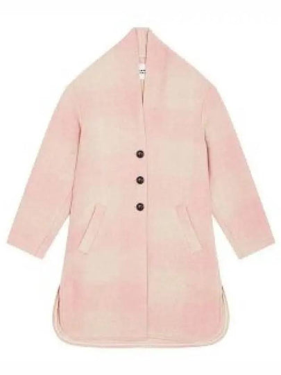 Gabriel Wool Check Single Coat Pink - ISABEL MARANT - BALAAN 2