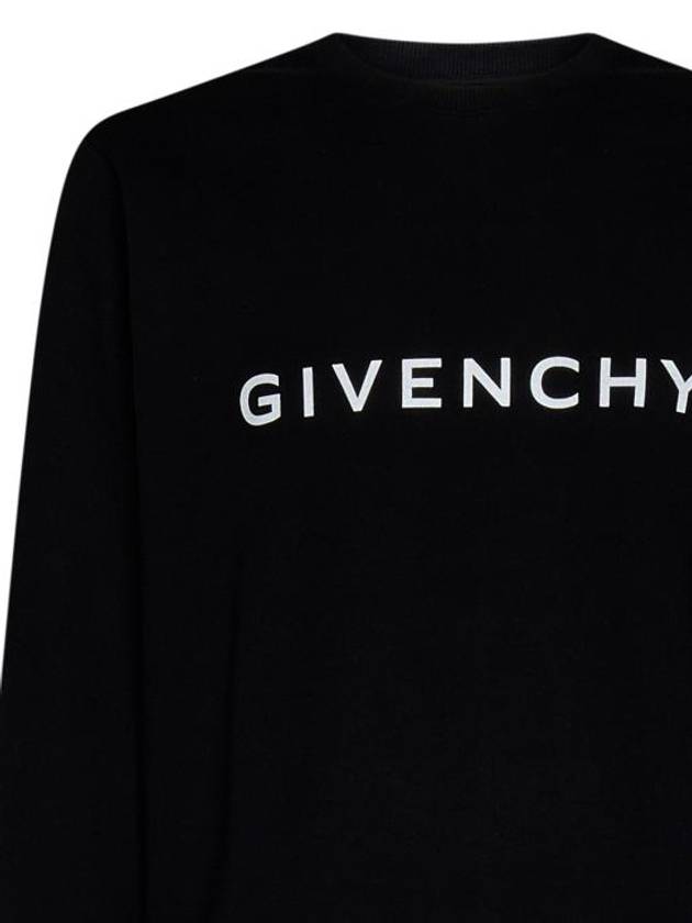 Logo Print Cotton Sweatshirt Black - GIVENCHY - BALAAN 4