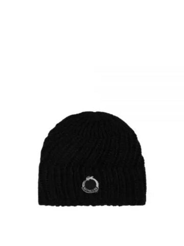 24 3B00031 M2089 999 Logo Patch Wool Beanie - MONCLER - BALAAN 1