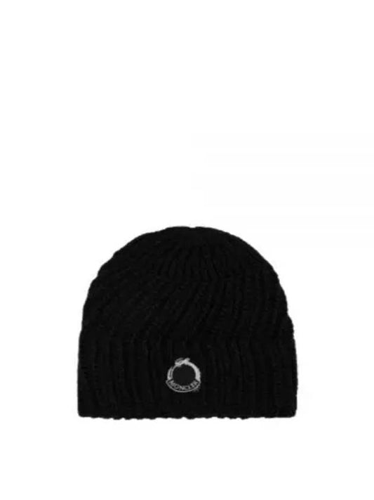 24 3B00031 M2089 999 Logo Patch Wool Beanie - MONCLER - BALAAN 1