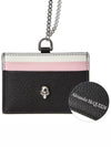 Silver Skull Two-tone Leather Chain Card Wallet Black - ALEXANDER MCQUEEN - BALAAN 2