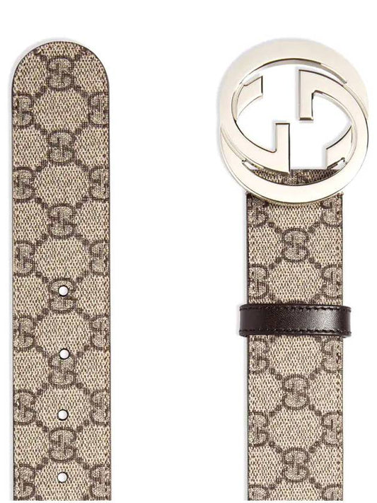 Interlocking GG Buckle Supreme Belt Beige - GUCCI - BALAAN 2