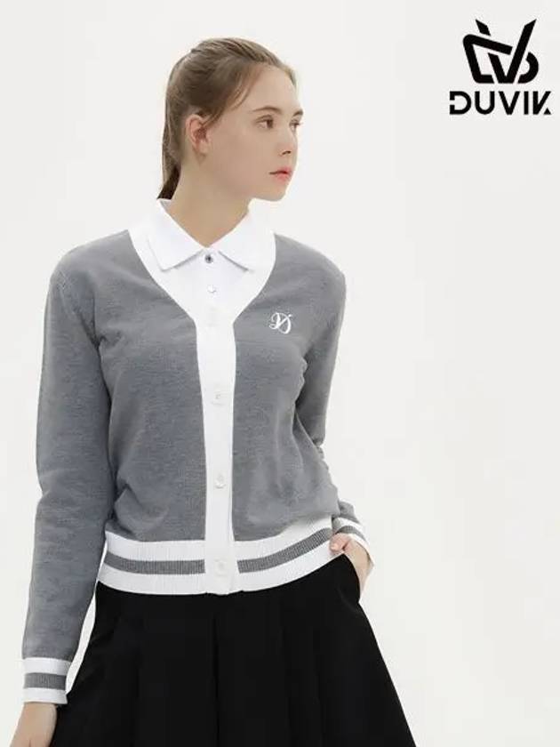 Y-line color contrast knit cardigan DD3WSC276DG - DUVIK - BALAAN 4