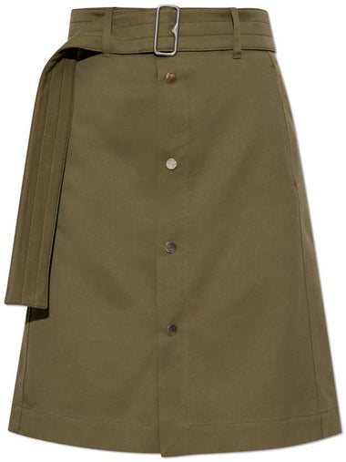 Burberry Skirt With Slit, Women's, Green - BURBERRY - BALAAN 1