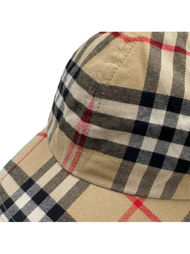 Check Cotton Ball Cap Beige - BURBERRY - BALAAN 6