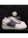 Men s Sneakers Suede Calfskin White Gray Charcoal - CHANEL - BALAAN 3