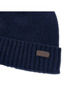 Logo Patch Carlton Cotton Beanie Navy - BARBOUR - BALAAN 7