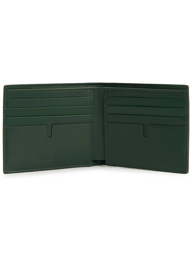 Plaid Check Leather Half Wallet Green - BURBERRY - BALAAN 5