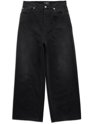 Mid-Rise Wide Jeans Black - BALENCIAGA - BALAAN 1