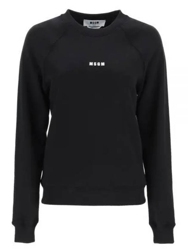 Micro Logo Print Sweatshirt Black - MSGM - BALAAN 2