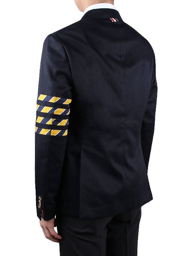 4 Bar Unconstructed Cotton Twill Classic Sports Jacket Navy - THOM BROWNE - BALAAN 6