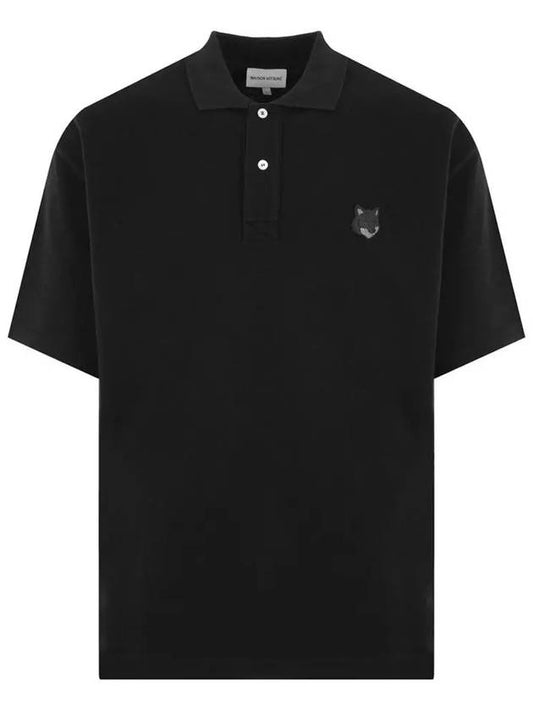 Bold Fox Head Patch Oversized Polo Shirt Black - MAISON KITSUNE - BALAAN 2