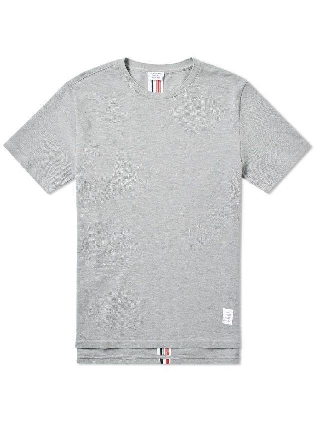 Men's Center Back Striped Short Sleeve T-Shirt Light Grey - THOM BROWNE - BALAAN 1