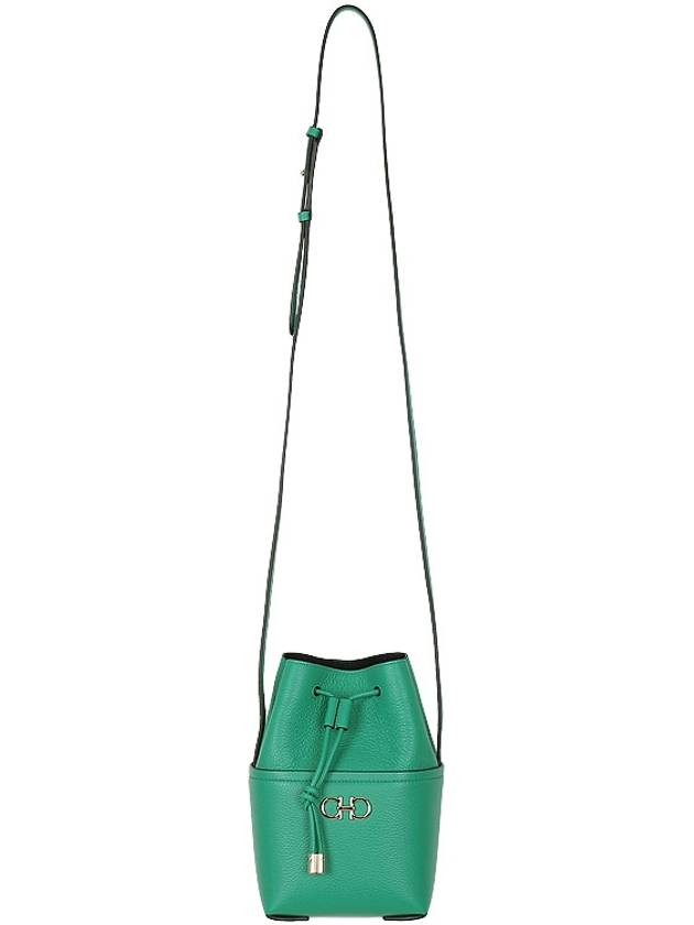 Gancini Mini Bucket Bag Green - SALVATORE FERRAGAMO - BALAAN 4