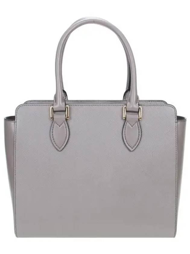 Triangle Logo Saffiano Tote Bag Grey - PRADA - BALAAN 4