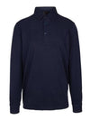 Men's Cotton Long Sleeve Polo Shirt Navy - LORO PIANA - BALAAN 1