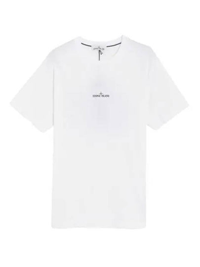 Garment Dyed Institutional One Print Cotton Jersey Short Sleeve T-Shirt White - STONE ISLAND - BALAAN 2