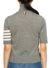 Fine Merino 4 Bar Relaxed Short Sleeve Turtleneck Grey - THOM BROWNE - BALAAN 5