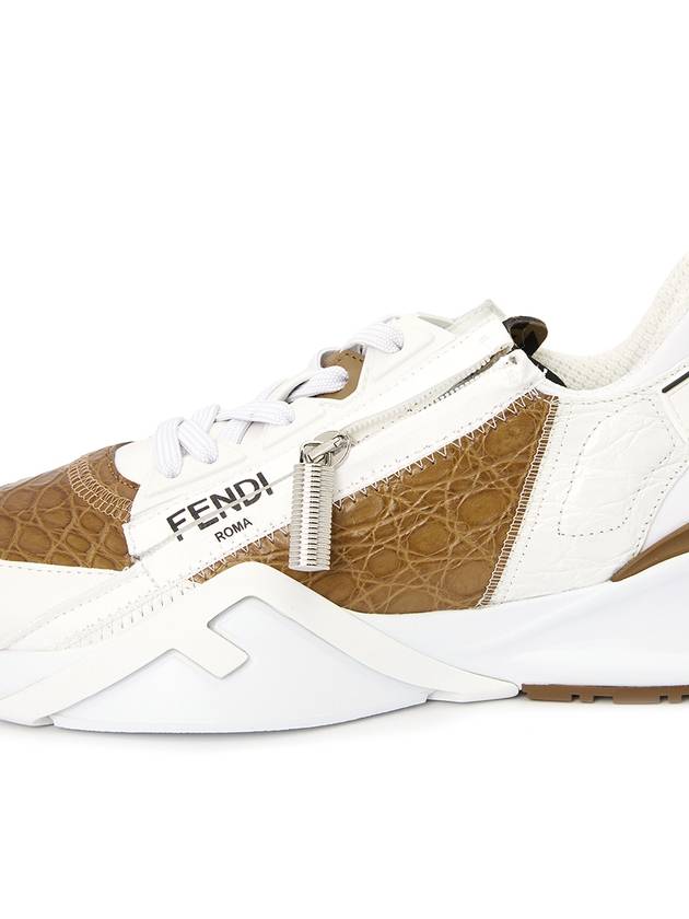 Flow FLOW Leather Low Top Sneakers White - FENDI - BALAAN.