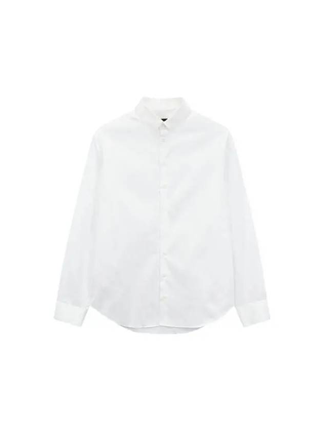 Men s Hidden Button Down Twill Shirt White - GIORGIO ARMANI - BALAAN 1