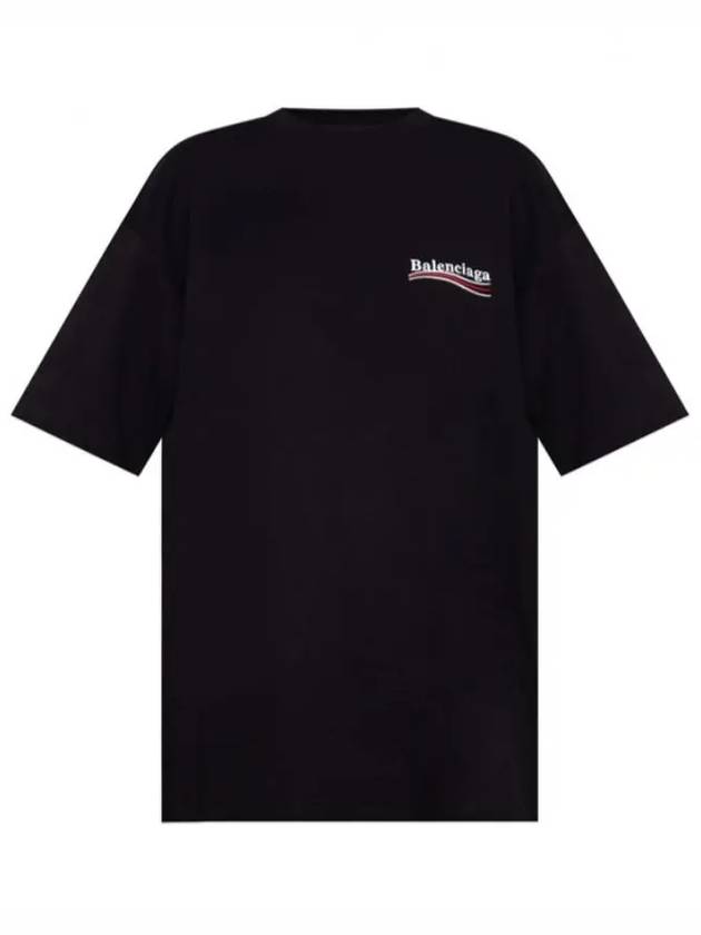 Wave Logo Short Sleeve T-Shirt Black - BALENCIAGA - BALAAN.