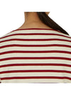 Women's Meridame II Striped Long Sleeve T-Shirt White Red - SAINT JAMES - BALAAN 8